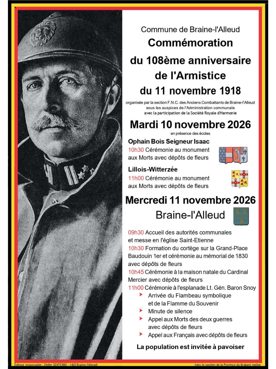 11 novembre 2026 – Commémoration de l&rsquo;Armistice